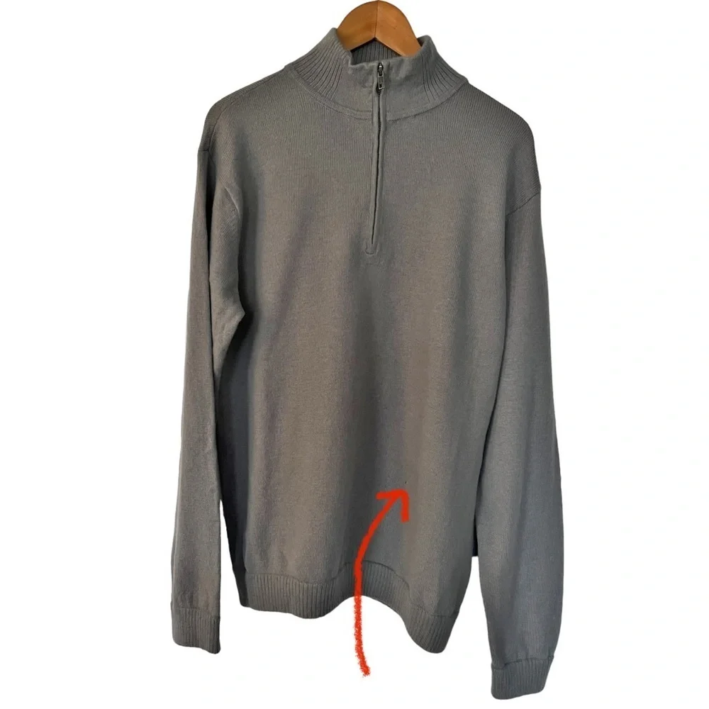 Patagonia Men’s Lambswool 1/4-Zip Grey Pullover Sweater Size Large